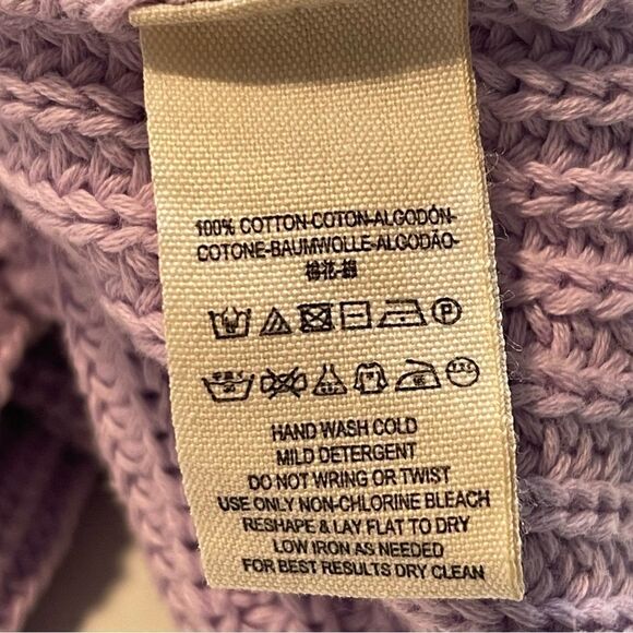 Free People Damsel Sweater Purple Bell Sleeve Cable Knit, Size M - Picture 12 of 14